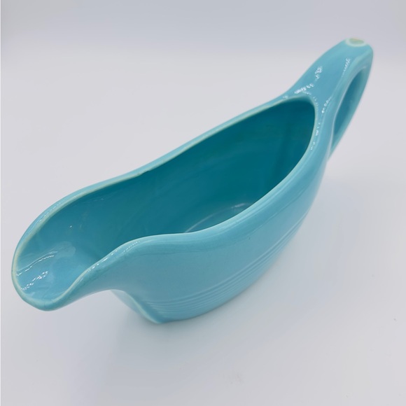 Vintage Bauer Pottery Blue Gravy Boat 10” - Picture 2 of 7
